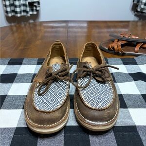 Brown Patterned Women's Loafers
